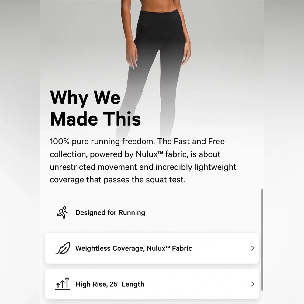 lululemon fast and free high rise tight 25” size 18 - Picture 6 of 16